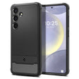 Противоударен Силиконов Калъф за Samsung S24, Spigen Rugged Armor Case, Черен