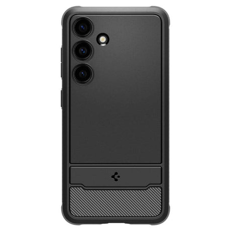 Противоударен Силиконов Калъф за Samsung S24, Spigen Rugged Armor Case, Черен (2)