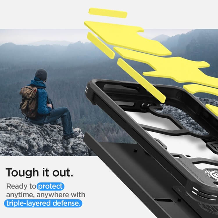 Противоударен Хибриден Калъф за Samsung S24 Plus, Spigen Tough Armor Case, Черен (9)