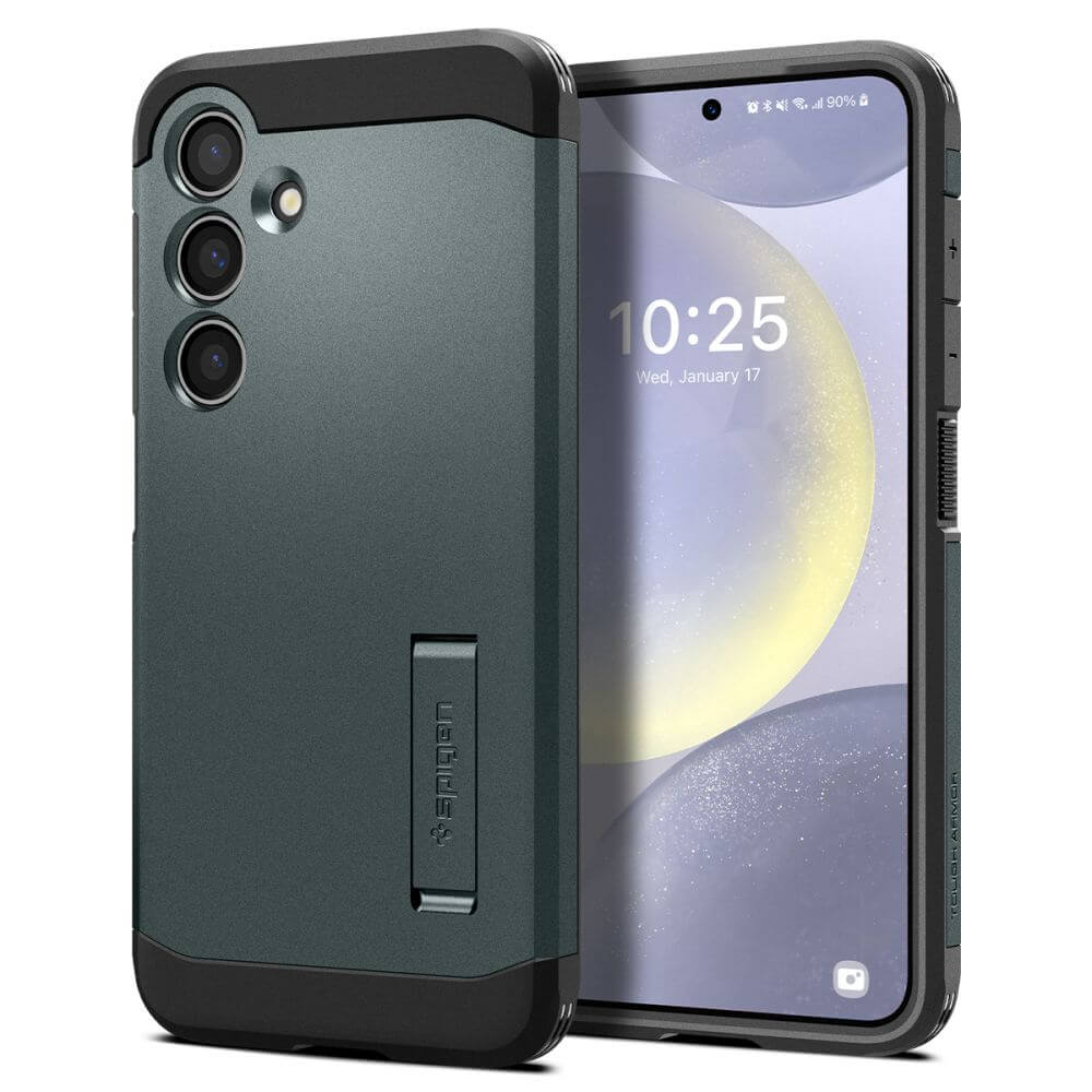 Противоударен Хибриден Калъф за Samsung S24 Plus, Spigen Tough Armor Case, Зелен