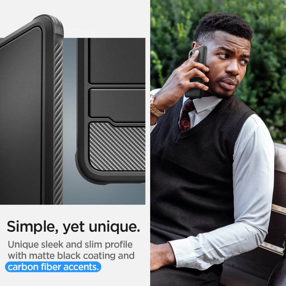 Противоударен Силиконов Калъф за Samsung S24 Plus, Spigen Rugged Armor Case, Черен (9)