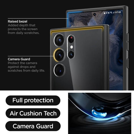 Противоударен Хибриден Калъф за Samsung S24 Ultra, Spigen Ultra Hybrid Case, Черен (7)