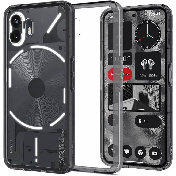 Противоударен Калъф за Nothing Phone 2, Spigen Ultra Hybrid Space Case, Черен