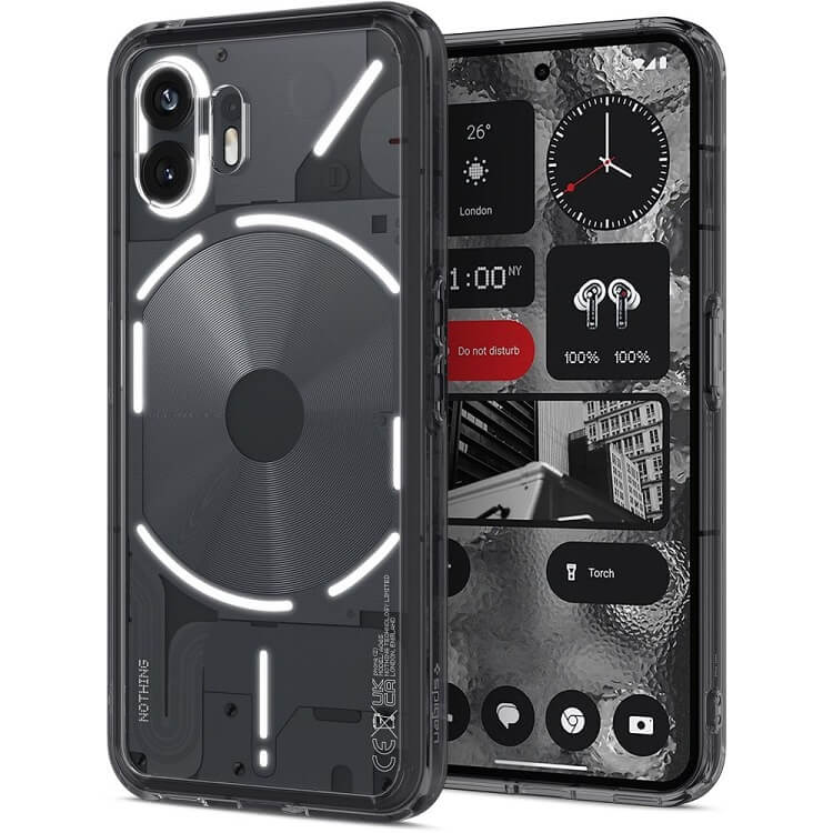 Противоударен Калъф за Nothing Phone 2, Spigen Ultra Hybrid Space Case, Черен (4)
