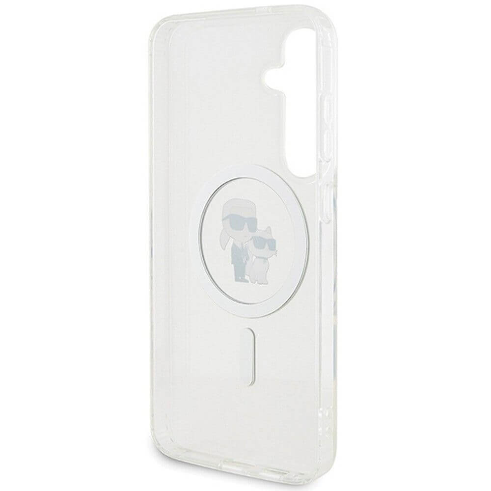 Magsafe Калъф за Samsung S24, Karl Lagerfeld IML Karl & Choupette Case, Прозрачен (7)