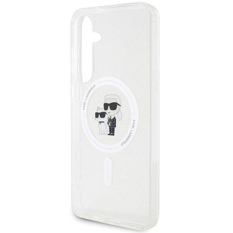 Magsafe Калъф за Samsung S24, Karl Lagerfeld IML Karl & Choupette Case, Прозрачен (3)