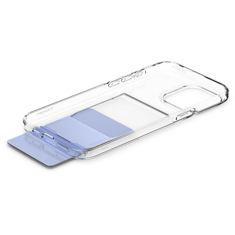Калъф с Джоб за Карти за iPhone 15 Pro, Spigen Crystal Slot Case, Прозрачен (7)