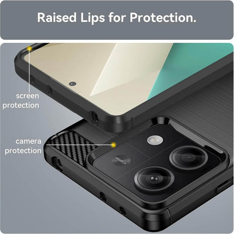 Силиконов Калъф за Xiaomi Redmi Note 13 4G, Tech-Protect New Carbon Case, Черен (5)