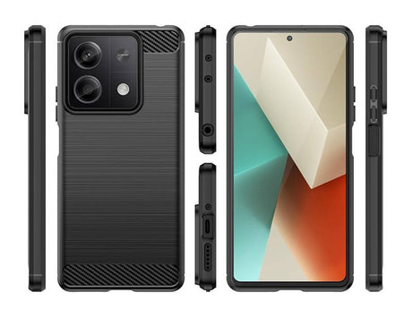 Силиконов Калъф за Xiaomi Redmi Note 13 4G, Tech-Protect New Carbon Case, Черен (3)