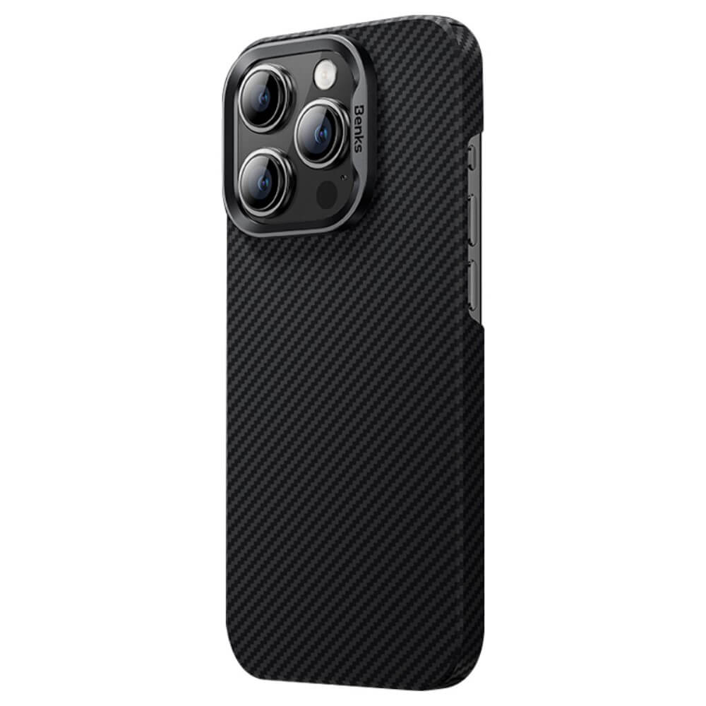 Тънък Кевларен Калъф за iPhone 15 Pro Max, Benks Ultra-Thin Case, Черен