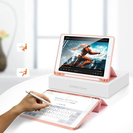 Калъф с Pen Поставка за iPad 9/ 8/ 7 10.2", Dux Ducis Domo Case, Розов (3)
