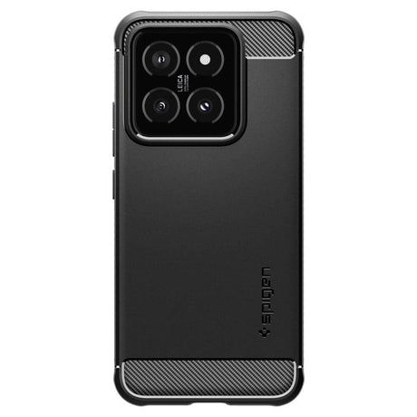 Противоударен Силиконов Калъф за Xiaomi 14, Spigen Rugged Armor Case, Черен (2)