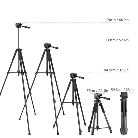 Сгъваем Статив-Трипод за Фография, GKK Aluminum tripod, Черен (3)