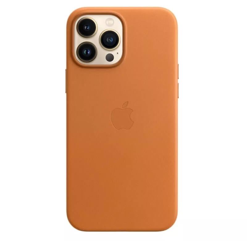 Оригинален Кожен Калъф за iPhone 13 Pro Max, Leather Magsafe Case MM1L3ZM/A, Оранжев