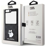 Калъф за Samsung Z Flip 5, Karl Lagerfeld Saffiano Mono Choupette PIN Case, Черен (8)
