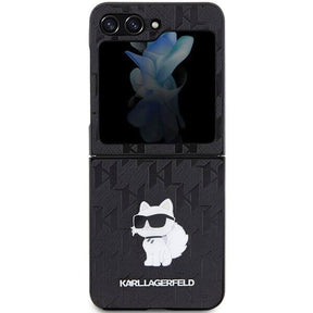 Калъф за Samsung Z Flip 5, Karl Lagerfeld Saffiano Mono Choupette PIN Case, Черен