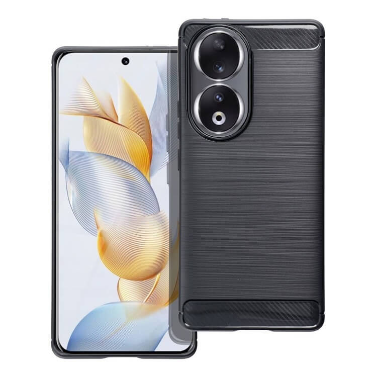 Противоударен Калъф за Honor 90, Tech-Protect Premium Carbon Case, Черен (2)