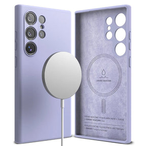 Magsafe Калъф за Samsung S24 Ultra, Ringke Silicone Magnetic Case, Лилав