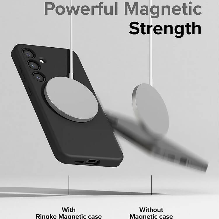 Magsafe Калъф за Samsung S24, Ringke Silicone Magnetic Case, Черен (4)