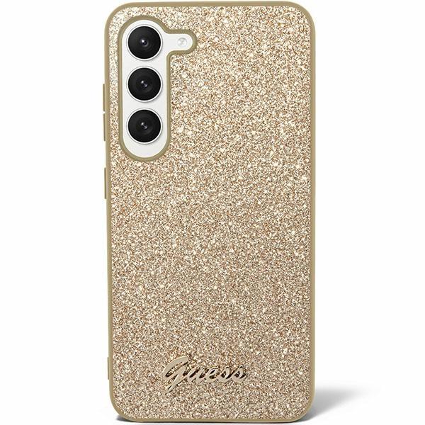 Луксозен Калъф за Samsung S24 Plus, Guess Glitter Case, Златист