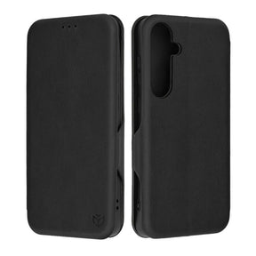 Кожен Калъф за Samsung S24 Plus, Tech-Protect Techsuit Safe Book Case, Черен