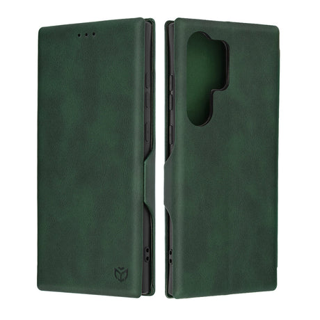 Кожен Калъф за Samsung S24 Ultra, Tech-Protect Techsuit Safe Book Case, Зелен