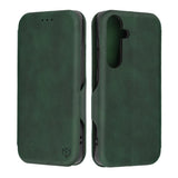 Кожен Калъф за Samsung S24, Tech-Protect Techsuit Safe Book Case, Зелен