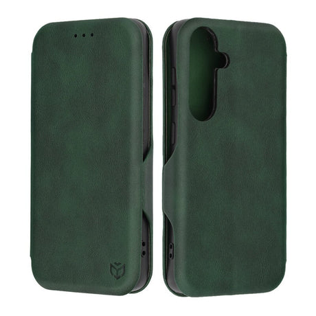 Кожен Калъф за Samsung S24, Tech-Protect Techsuit Safe Book Case, Зелен