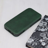 Кожен Калъф за Samsung S24, Tech-Protect Techsuit Safe Book Case, Зелен (4)