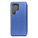 Кожен Калъф за Samsung S24 Ultra, Forcell Elegance Book Case, Син (2)