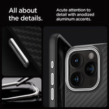 Magsafe Тънък Калъф за iPhone 15 Pro, Spigen Enzo Aramid Case, Черен (8)