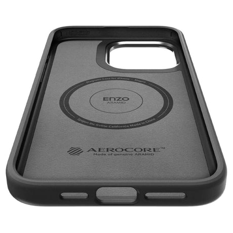 Magsafe Тънък Калъф за iPhone 15 Pro, Spigen Enzo Aramid Case, Черен (7)