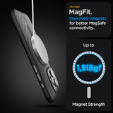 Magsafe Тънък Калъф за iPhone 15 Pro, Spigen Enzo Aramid Case, Черен (9)