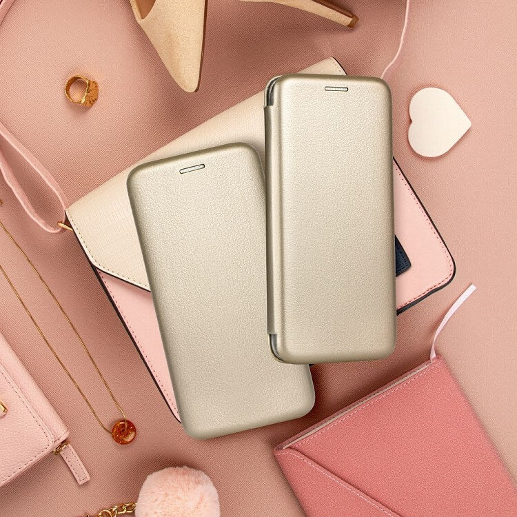 Кожен Калъф за Samsung S24, Forcell Elegance Book Case, Златист (6)