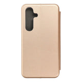 Кожен Калъф за Samsung S24, Forcell Elegance Book Case, Златист (2)