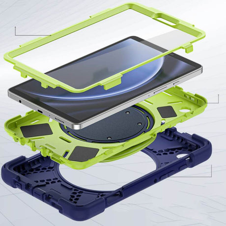 Калъф с Поставка за Samsung Tab A9 8.7, Tech-Protect Armor-X Case, Син (3)