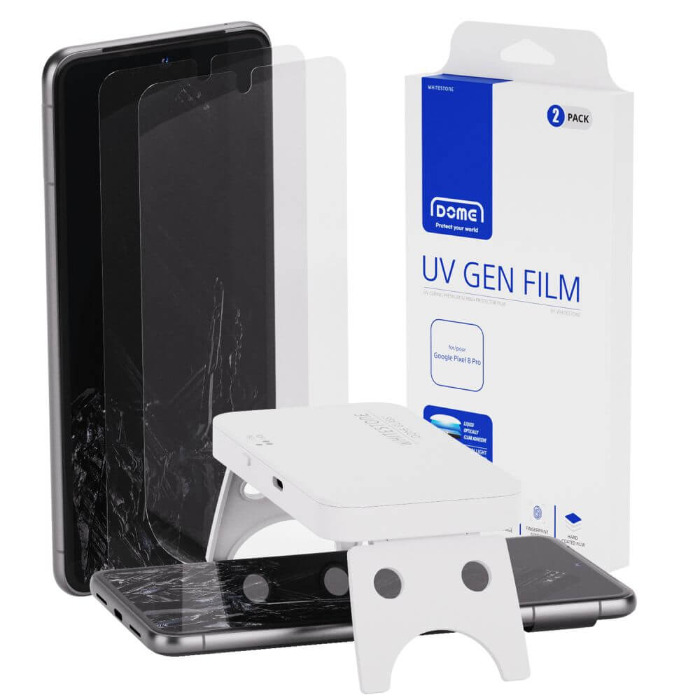 Гъвкав Протектор за Google Pixel 8 Pro, Whitestone Hard Coated Film UV Glass 2бр., Прозрачен