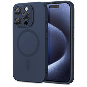 Magsafe Силиконов Калъф за iPhone 15 Pro Max, ESR Cloud Magnetic Case, Син