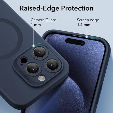 Magsafe Силиконов Калъф за iPhone 15 Pro Max, ESR Cloud Magnetic Case, Син (6)