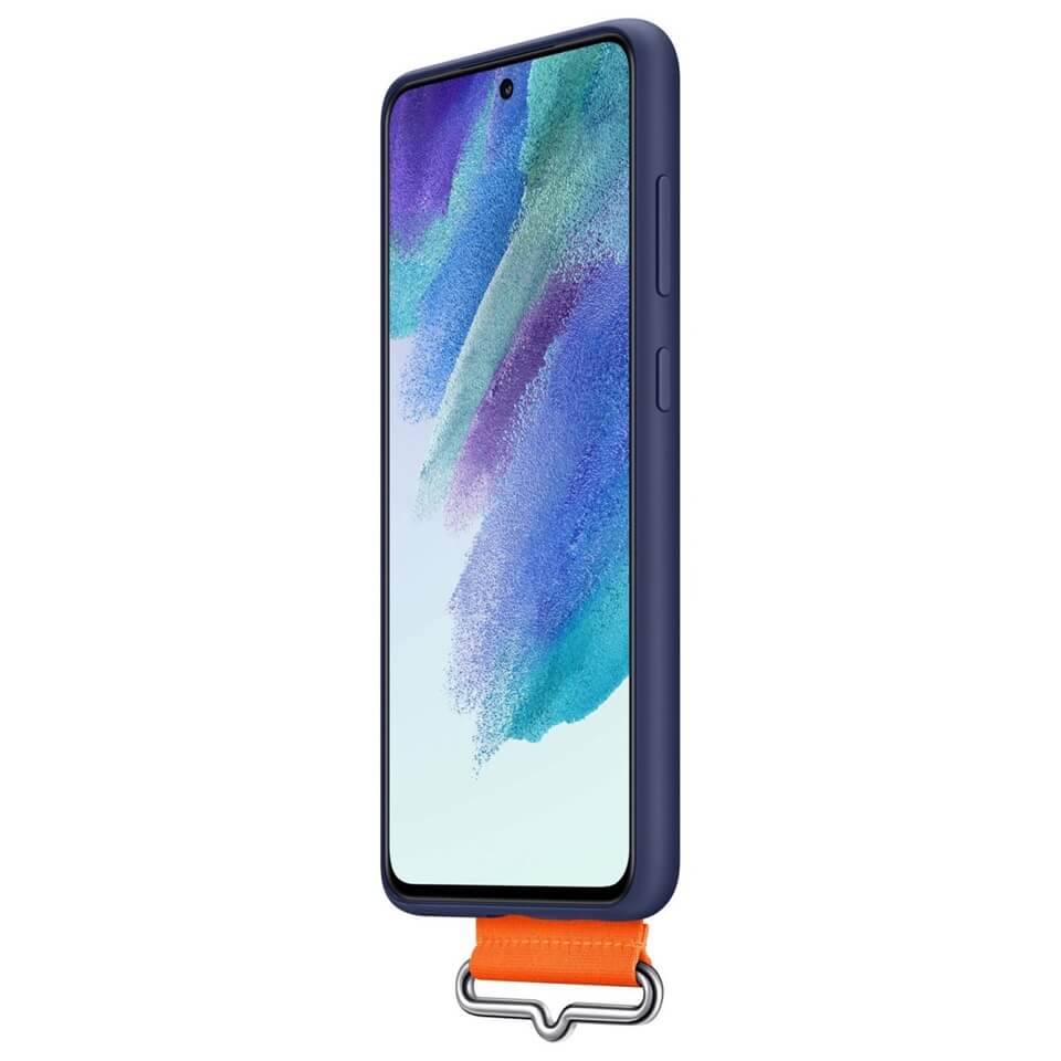 Оригинален Силиконов Калъф за Samsung S21 FE, Silicone Cover Strap Case EF-GG990TNEGWW, Син (5)