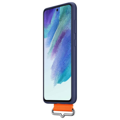 Оригинален Силиконов Калъф за Samsung S21 FE, Silicone Cover Strap Case EF-GG990TNEGWW, Син (5)