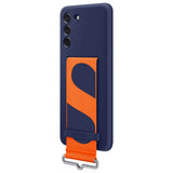 Оригинален Силиконов Калъф за Samsung S21 FE, Silicone Cover Strap Case EF-GG990TNEGWW, Син (4)