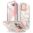 Magsafe Дамски Калъф за iPhone 15 Pro Max, Supcase Iblsn Cosmo Marble, Розов