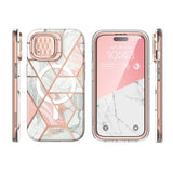 Magsafe Дамски Калъф за iPhone 15, Supcase Iblsn Cosmo Marble, Розов (3)