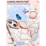 Magsafe Дамски Калъф за iPhone 15, Supcase Iblsn Cosmo Marble, Розов (5)