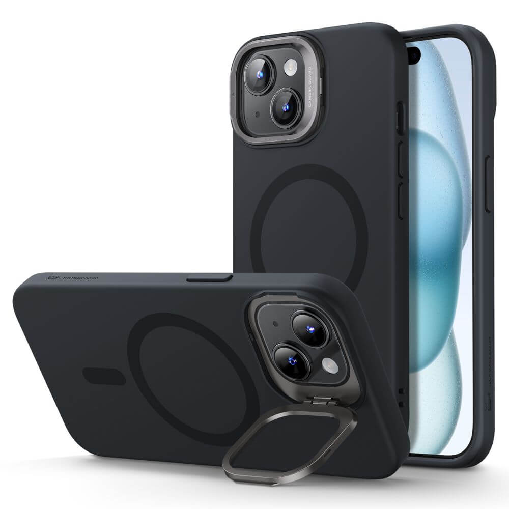 Magsafe Калъф с Поставка за iPhone 15, ESR Cloud Magnetic KickStand Case, Черен
