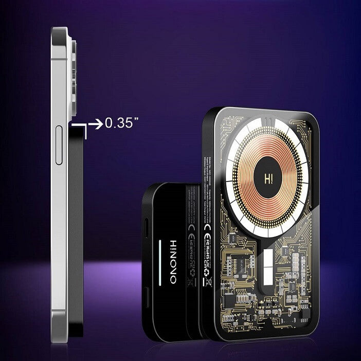 Magsafe Външна Батерия за iPhone, Hinovo MB1-5000XB, Черен (5)