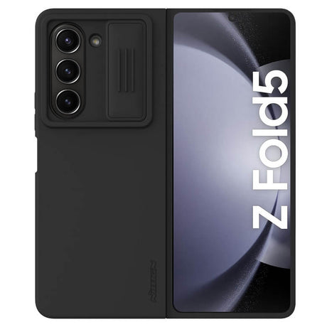 Калъф с Плъзгач за Камера за Samsung Z Fold 5, Nillkin CamShield Silky Case, Черен