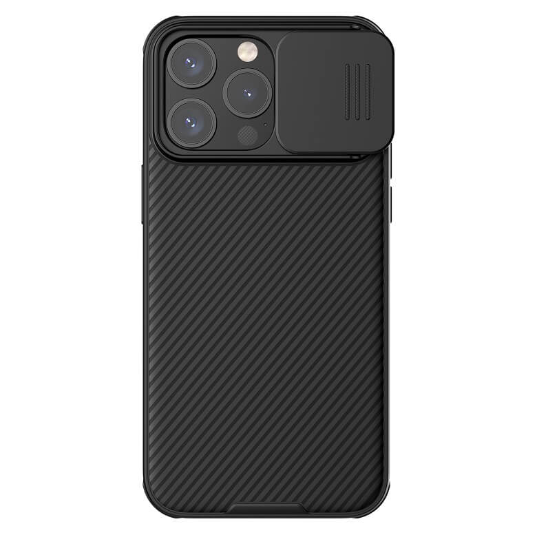 Magsafe калъф с Плъзгач за Камера за iPhone 15 Pro Max, Nillkin CamShield Pro Case, Черен