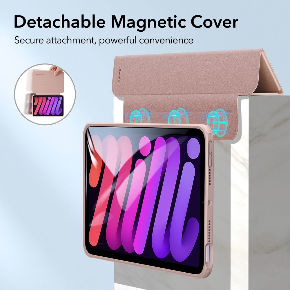 Калъф за iPad Mini 6/7 2024, ESR Rebound Hybrid Case, Розов (5)
